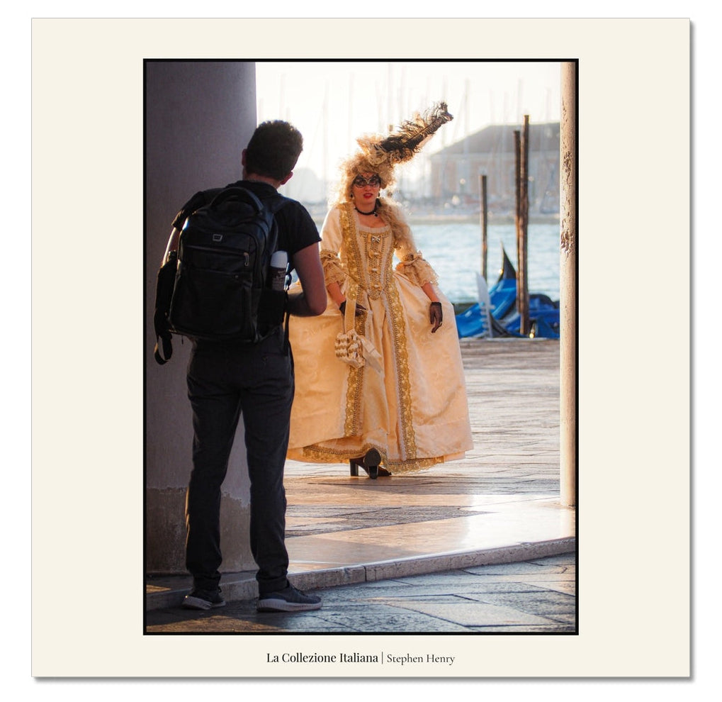 Fine art travel photograph of a photoshoot in St Marks Square, Venice, Italy, part of the La Collezione Italiana wall art collection.