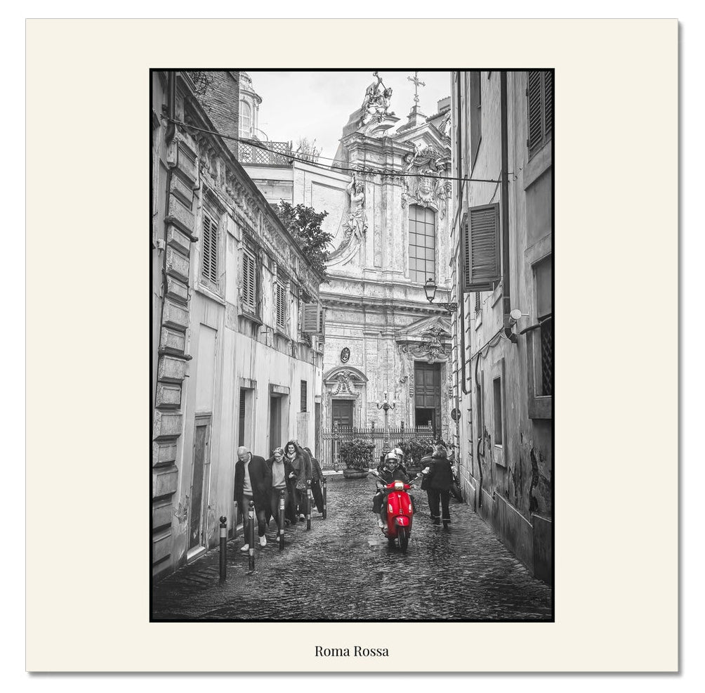Fine art travel photograph of a side street in Rome, Italy, part of both La Collezione Italiana and RED wall art collection.