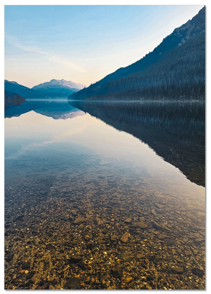 Before the Breeze at Loch Eck – fine art photograph of calm reflections on Loch Eck during a still spring afternoon in the Scottish Highlands.