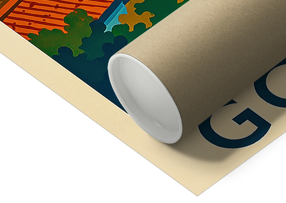 Vintage Travel Style poster of someone looking across Ashton and the esplanade in Gourock.