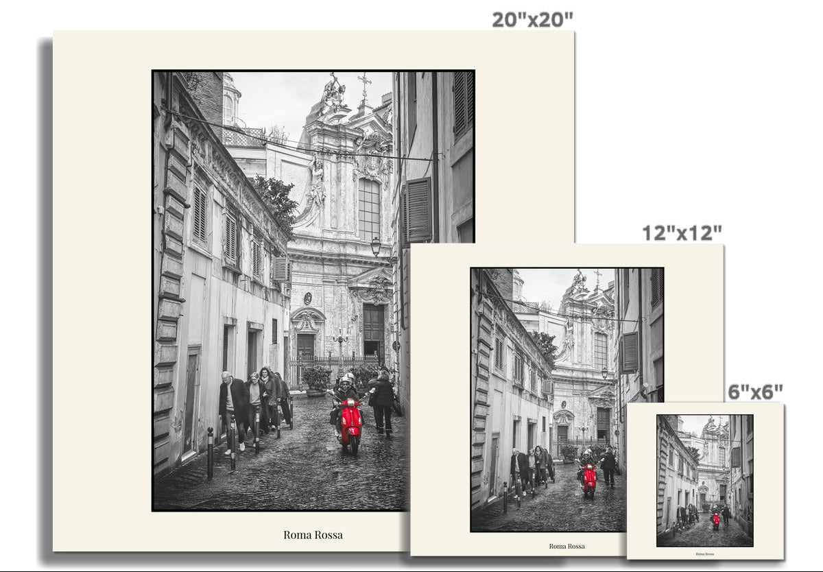 Fine art travel photograph of a side street in Rome, Italy, part of both La Collezione Italiana and RED wall art collection.