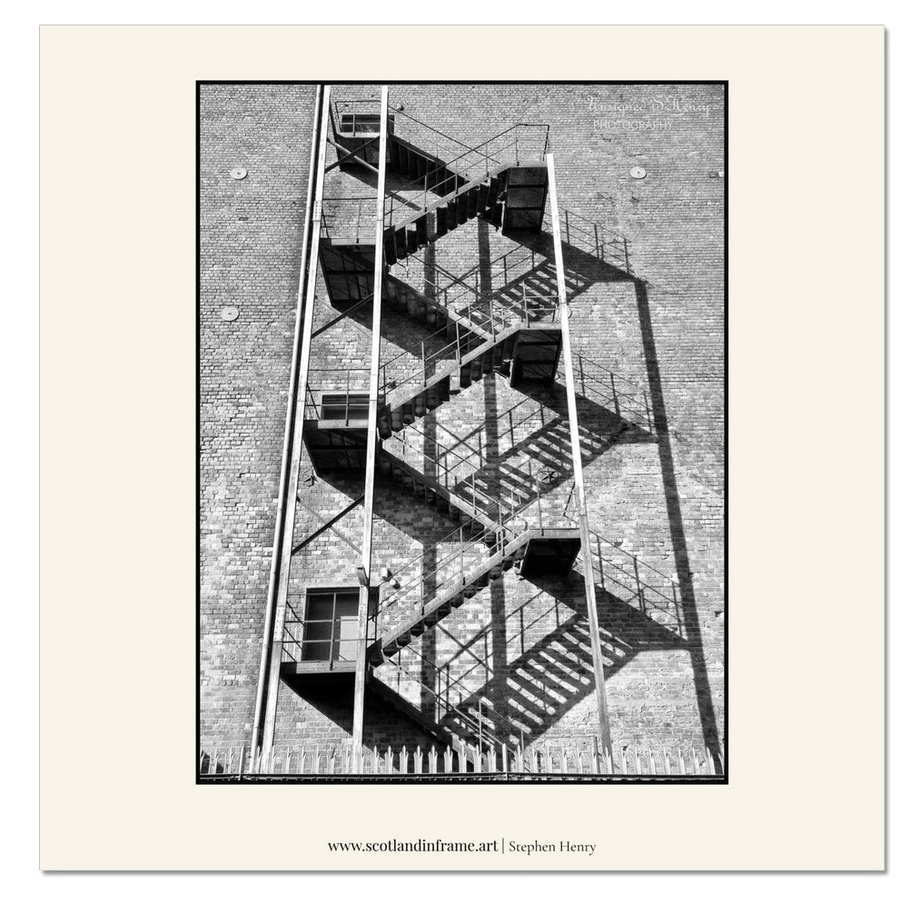 Contemporary Photograph of the Fire Escape at the Glebe building in Greenock.