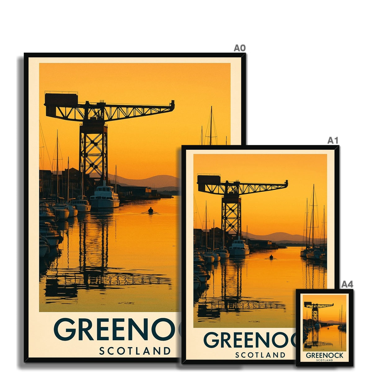 Greenock Vintage Retro Framed Art Print
