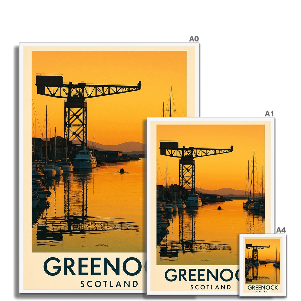 Greenock Vintage Retro Framed Art Print
