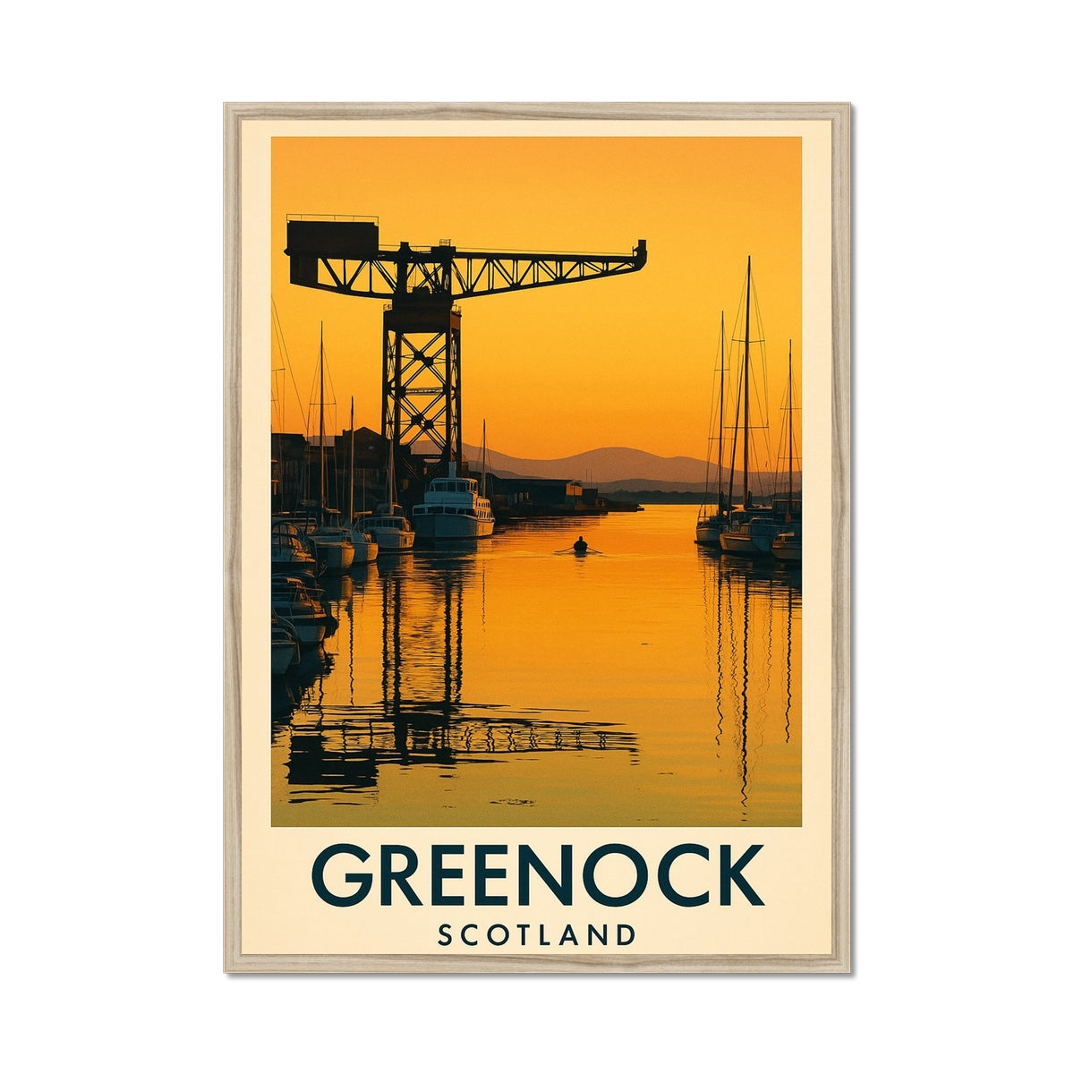 Greenock Vintage Retro Framed Art Print