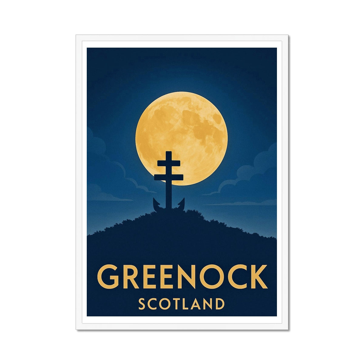 Lyle Hill Greenock Vintage Retro Framed Art Print