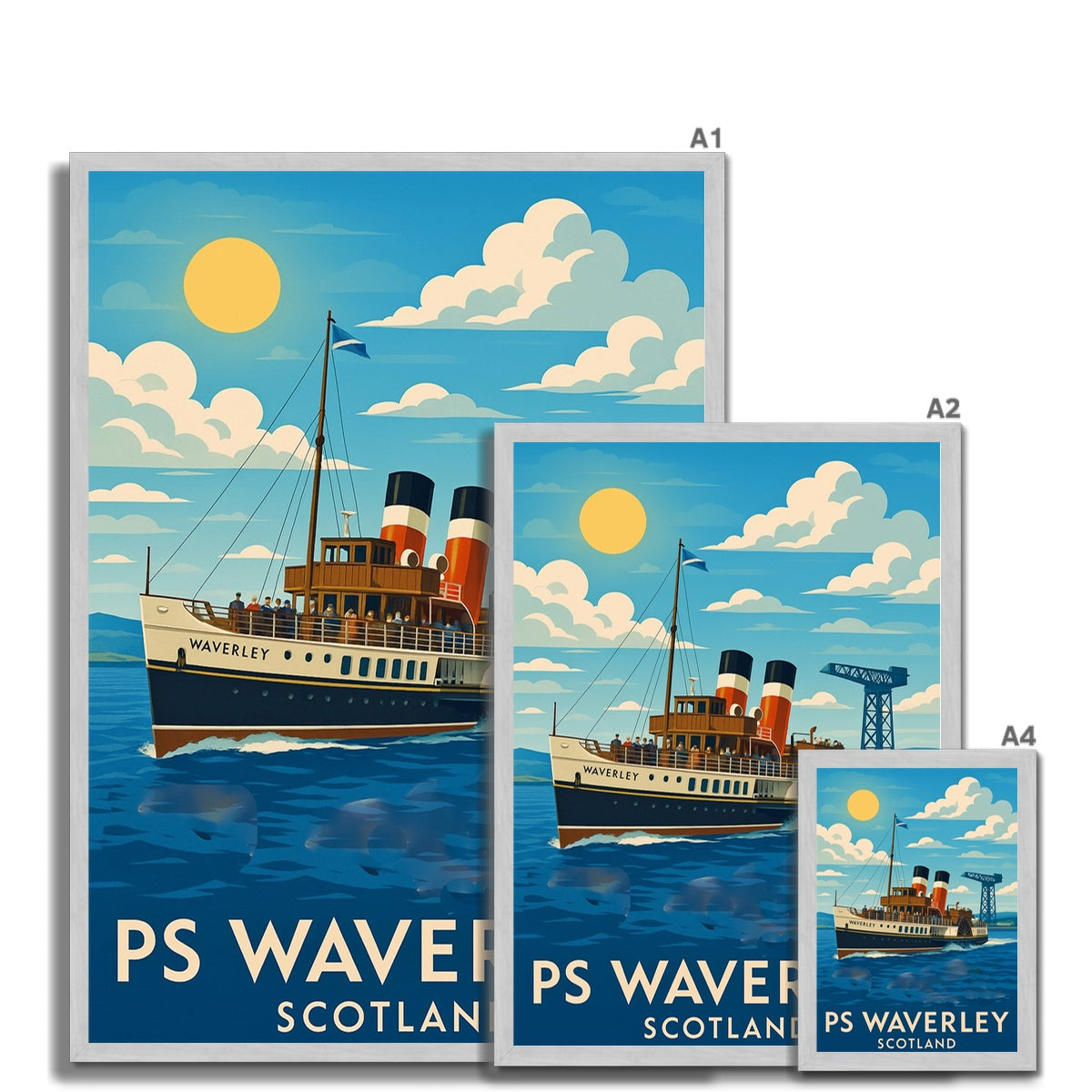 PS Waverley Antique Vintage Retro Framed Art Print