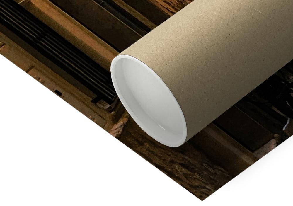 Verso il Mare fine art photograph looking along a narrow Italian street towards the sea, framed by balconies and bicycles